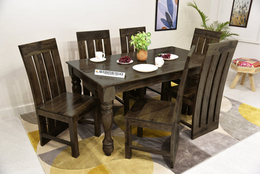 Solid Wood 6-Seater Dining Set: Elevate Your Dining Experience
