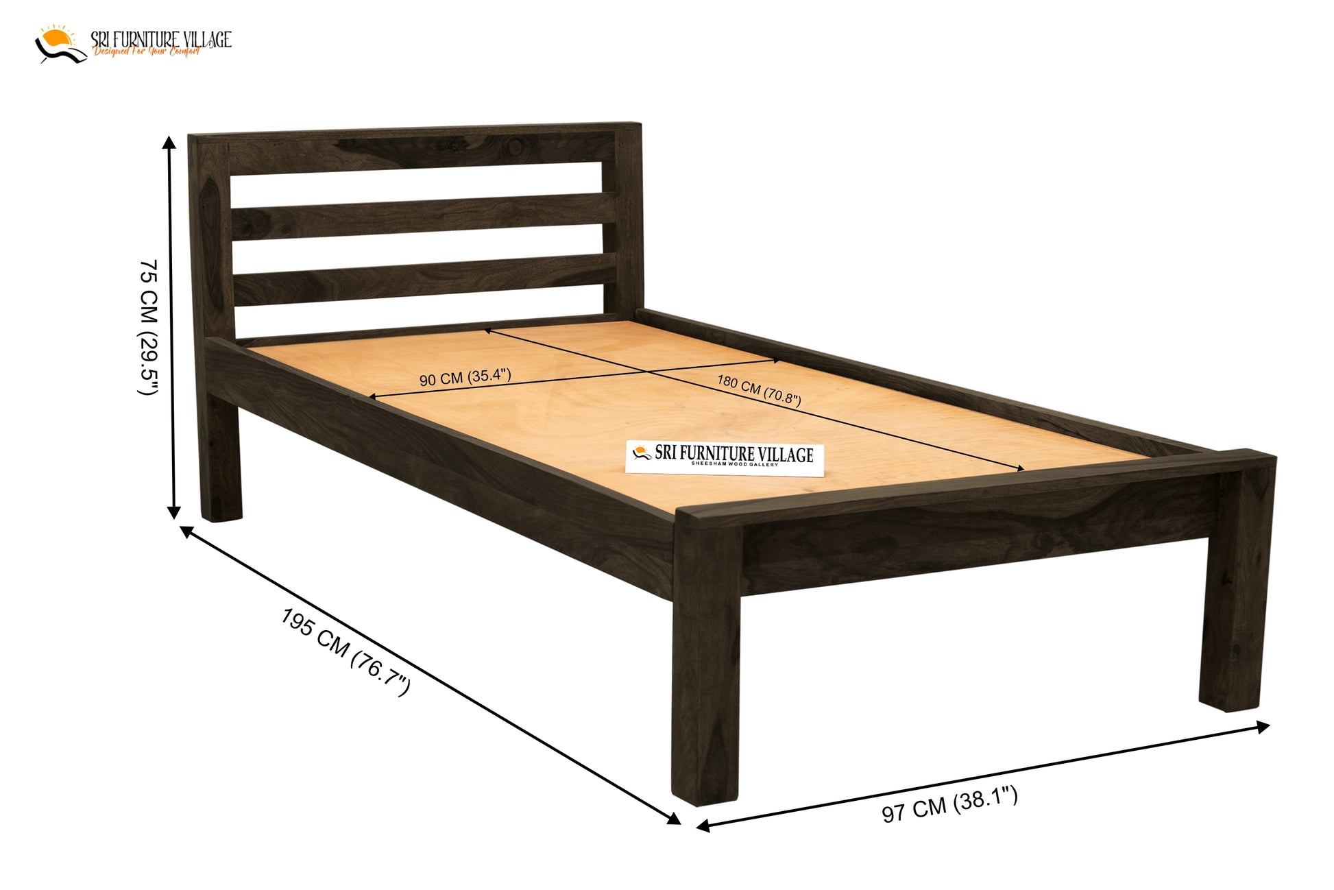Stone / Single Size Bed 